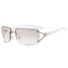 Wholesale Rhinestone Y2K Square Frameless Sunglasses UV400 Everyday Casual