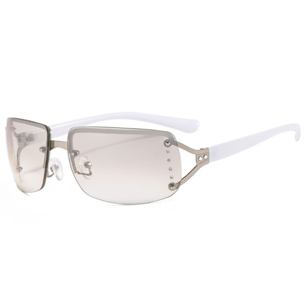 Wholesale Rhinestone Y2K Square Frameless Sunglasses UV400 Everyday Casual