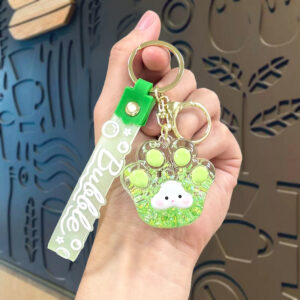 Oil-infused glow-in-the-dark cat paw beads - green
