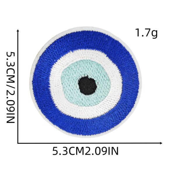 oly-f42fbf34bf0fdabb2a7db44b06565f68 Wholesale Evil Eye Iron-On Patch Blue Round Polyester Decorative Accent for Coats
