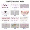 Wholesale 8pcs Kawaii Cartoon 3oz Cup Stickers Wrap OLY Exclusive
