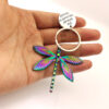 Wholesale Light Luxury Colorful Dragonfly Car Keychain Pendant Zinc Alloy Boutique Resale