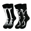 oly-f438ca9342fd16bbd8772ce44f7a114b Wholesale Polyester Cotton Mid Calf Socks Halloween Skeleton Claw Cartoon Print Unisex Casual Fashion Socks