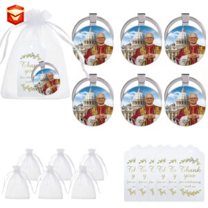 oly-f446c78a290dbaa3a74f929341978127 Wholesale Pope Theme Keychain Zinc Alloy Religious Accessory Gift for Baptism Communion