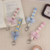 Wholesale Silicone Bow Phone Lanyard Keychain Blue Summer Everyday Car Key Accessory