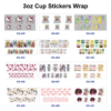 Wholesale 8pcs Kawaii Cartoon Cat 3oz Cup Stickers Wrap OLY Exclusive