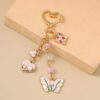 Wholesale Blue Zinc Alloy Heart Butterfly Keychain Trendy Bag Charm for Backpacks Bags