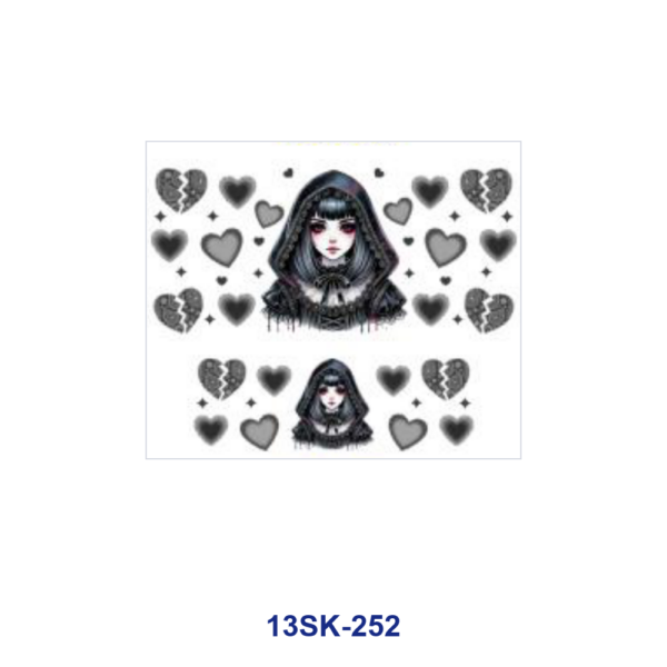Wholesale 8pcs Gothic Girl Black Rose Mini Cup Keychain Sticker