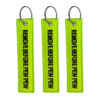 Wholesale Grass Green Flight Tag Keychain with Remove Before Pew Pew Text - Car Key Accessory Gift