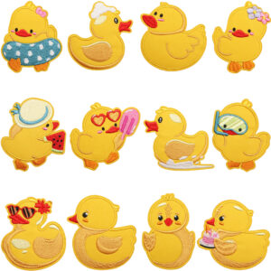 oly-f4ae9e00542267a5053342ce1f5f79e5 Wholesale Cute Yellow Duck Embroidered Patch - Fashion Decorative Accent for Kids Clothing, DIY Gift Idea