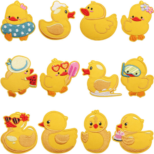 oly-f4ae9e00542267a5053342ce1f5f79e5 Wholesale Cute Yellow Duck Embroidered Patch - Fashion Decorative Accent for Kids Clothing, DIY Gift Idea