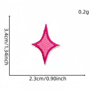 Rose red star cloth sticker 4#