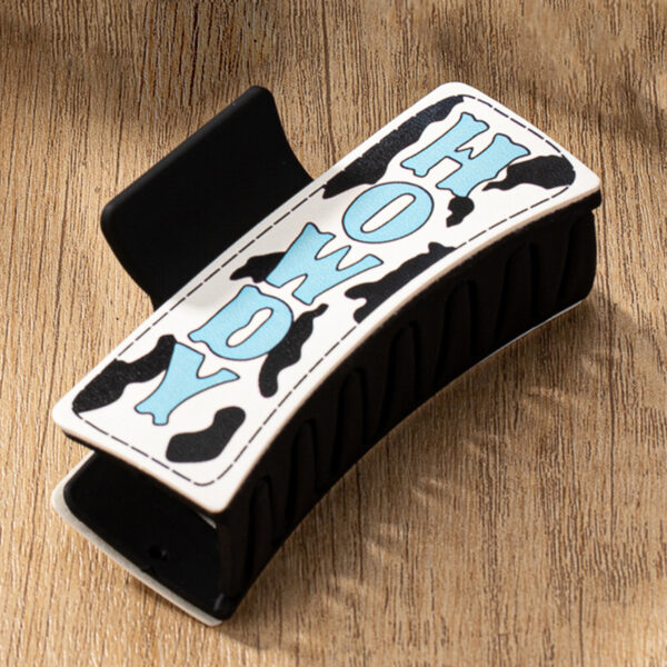 Wholesale Western Cow Print Acrylic Hair Claw Clip for Women Trendy Fashion Accessory