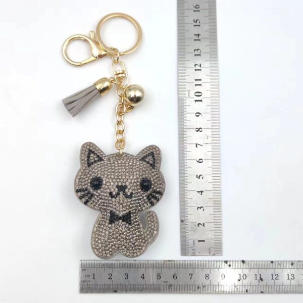 oly-f505bd33333586d7643c9662e149bb4a Wholesale Cat Rhinestone Keychain Bag Charm Tassel Wedding Gift Resale Accessory
