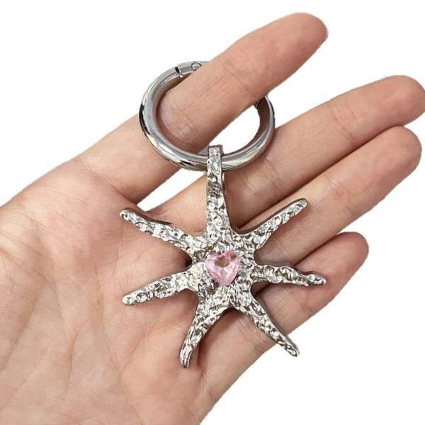 oly-f50c6977a5bd0540d4d09ee00c7969dc Wholesale Trendy Irregular Starfish Heart Pendant Keychain Zinc Alloy Car Key Accessory