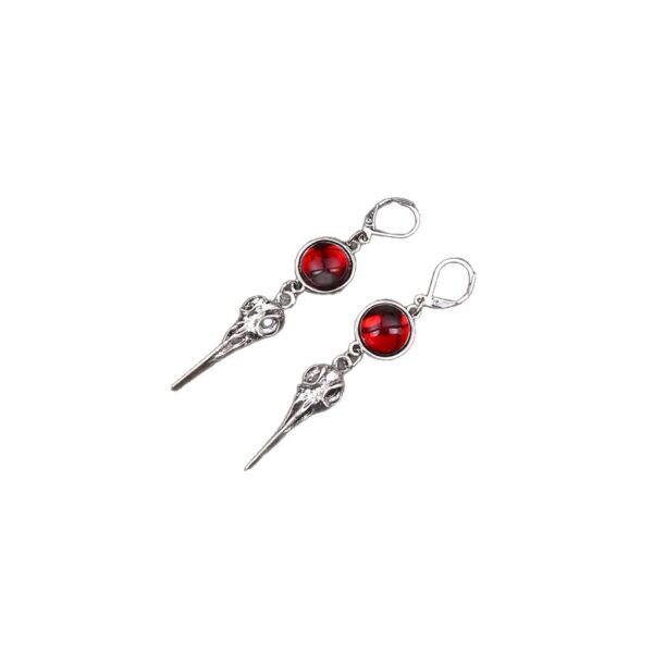 oly-f525a95bd147ec636430f8bdc4a48536 Wholesale Antique Silver Zinc Alloy Geometric Crow Pendant Earrings Fashion Accessory