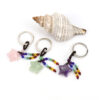 Wholesale Natural Amethyst Crystal Star Keychain Pendant Colorful Gemstone Bag Charm Decorative Accessory