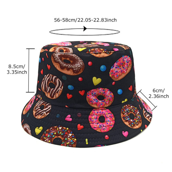 oly-f53d37185b3f5f8209ac1ef32fbbcd4d Wholesale Double sided Donut Pattern Bucket Hat for Outdoor Sun Protection Unisex