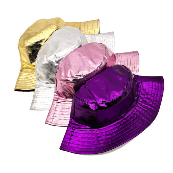 oly-f53e26c19e2ea508bd236b48e2682212 Wholesale Stylish Reversible Bucket Hat Double Sided Gold Silver Design for Outdoor Party and Everyday Fashion Accessory