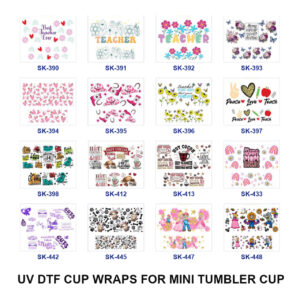 Wholesale 8pcs Teaching Warm Drink Maternal Phrase Hand Drawn Character Floral Decor Mini Cup Keychain Sticker OLY Exclusive