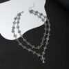 oly-f568459d83e9c602acd9d5c8cb8f6a21 Wholesale Trendy Cross Pendant Layering Necklace Zinc Alloy Fashion Jewelry Accessory