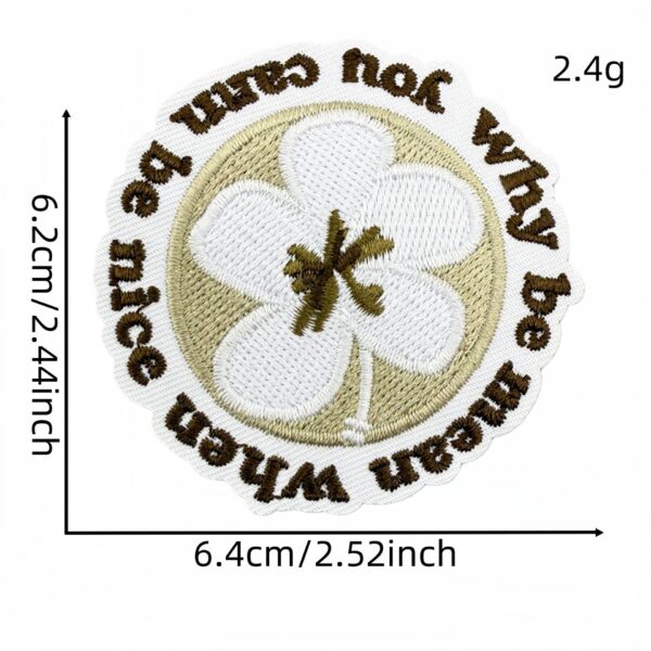 oly-f5726b16ece35628fc36a2dffc7278e5 Wholesale Bohemian Embroidered Patch with English Inspirational Quote Iron-On Decorative Accent for Resale