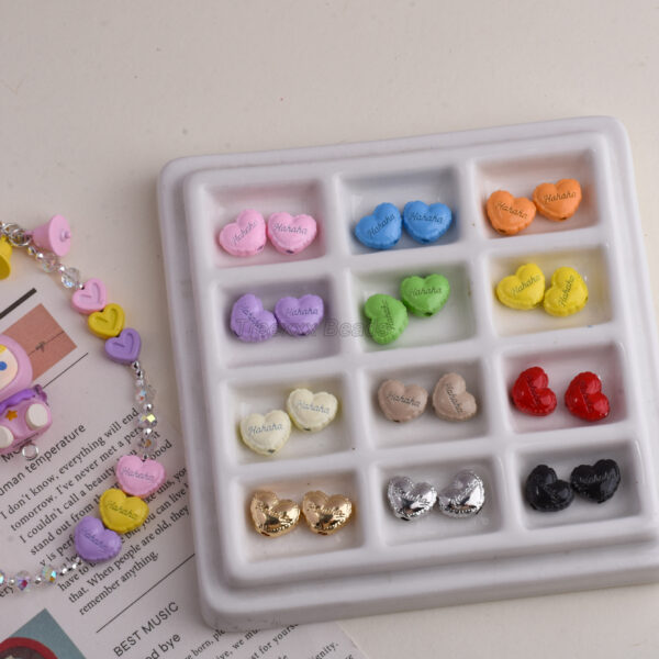 oly-f58bb2716c7aca3a82e07809b03675ba Wholesale Trendy Love Heart Spacer Beads Colorful Alloy DIY Phone Chain Keychain Accessory