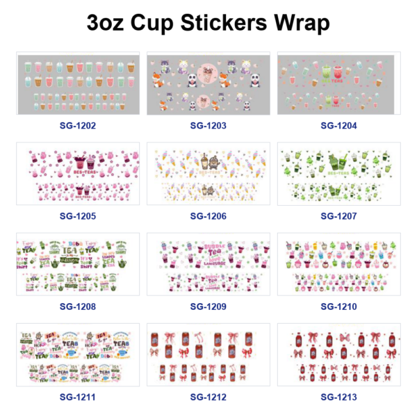 oly-f5a39aaf117826555f85c6b3180ece7d Wholesale 8pcs Mixed Milk Tea Cup Cartoon Animal Boba Tea Teapot Bottle Pink Bow Print 3oz Cup Stickers Wrap