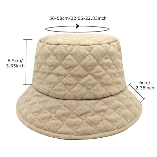 Wholesale Chic Quilted Bucket Hat Unisex Korean Fashion Puffer Hat Sun Protection Pink
