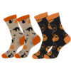 Wholesale Halloween Cat and Skull Cartoon Mid Tube Socks Winter Absorbent Socks for Unisex Holiday Gift