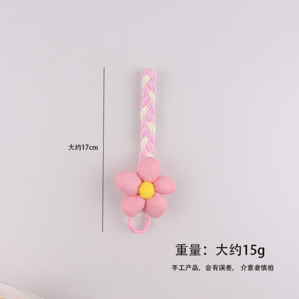 oly-f5bcd1ede15b2a913a49de7081065816 Wholesale Sweet Flower Phone Lanyard Cotton Rope Wrist Strap Keychain Fashion Accessory Gift