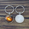 Wholesale Modern Art Luminous Nebula Keychain Zinc Alloy Handmade Glass Pendant Boutique Resale Accessory