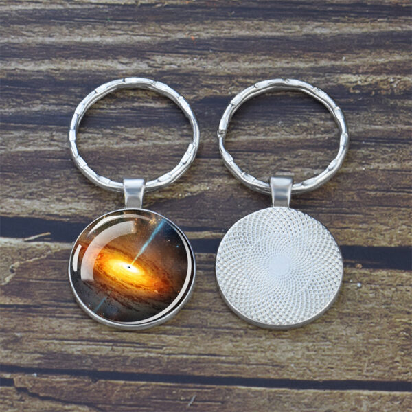 Wholesale Modern Art Luminous Nebula Keychain Zinc Alloy Handmade Glass Pendant Boutique Resale Accessory
