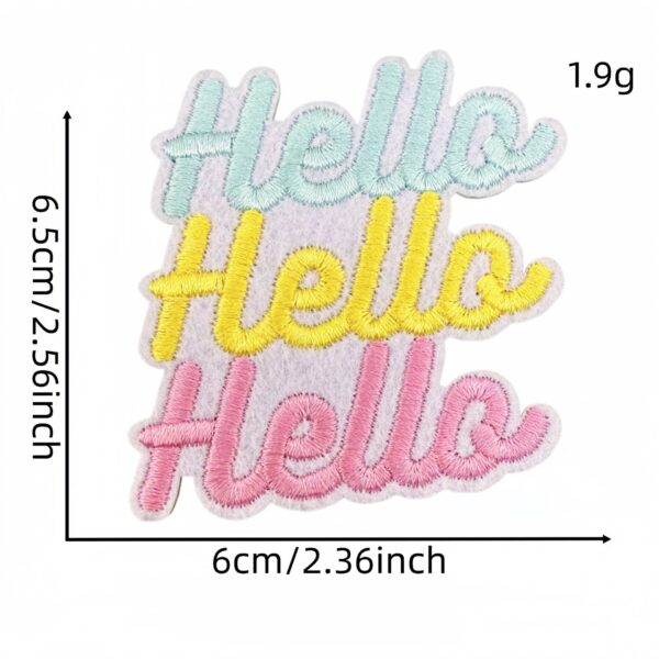 oly-f5deb727483f8372d83d0da37a1432c8 Wholesale Hello Hello Embroidered Patch - Trendy Decorative Accent for Everyday Use
