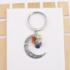 oly-f5f0080f1855b6786b56b0f9e1c5a057 Wholesale Rustic Moon Crushed Stone Keychain Metal Grape Cluster Bag Charm