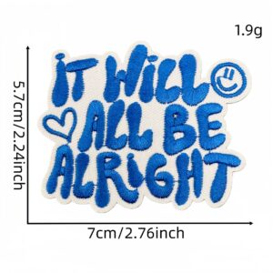 Blue english fabric patch #2