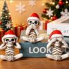 Wholesale Resin Skull Ornament Set Hear No See No Speak No Halloween Decorative Accent