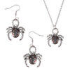 Wholesale Zinc Alloy Electroplated Gothic Spider Halloween Earring and Necklace Set Fashion Accessory