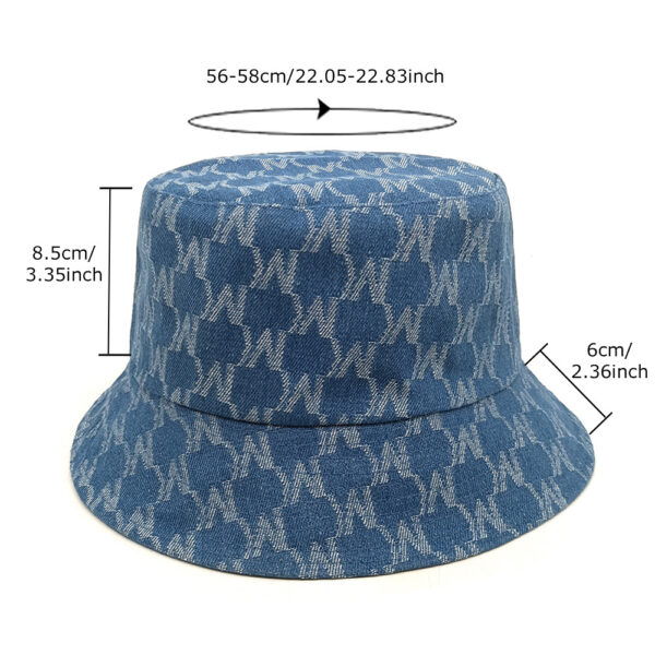 Wholesale Trendy Letter Pattern Denim Bucket Hat Sun Protection Foldable Resale