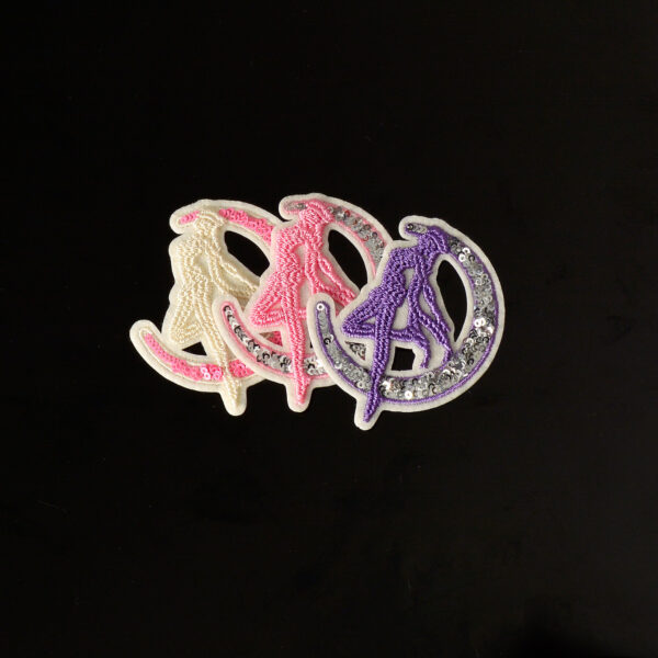oly-f620b88de92df7e24f7e24bc74e526c4 Wholesale Polyester Embroidered Patch Pink Snowflake Moon Letter JK Style Fashion Accessory