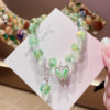 oly-f6280490d668d58b26ff4ca4e1ae4e46 Wholesale Butterfly Pattern Glass Beaded Bracelet Handmade Fashion Jewelry Accessory Gift