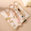 Wholesale Cute Shell Starfish Pearl Beaded Keychain Zinc Alloy Decorative Accessory for Bag Charm or Gift