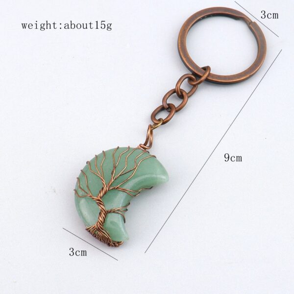oly-f641d5949981ece449a669baff30139e Wholesale Natural Stone Moon Bag Charm Trendy Car Key Accessory for Daily Use
