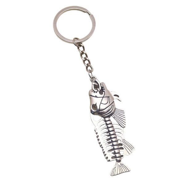 Wholesale Zinc Alloy Retro Fishbone Skeleton Keychain Pendant, Punk Style Fashion Accessory for Keys or Bag