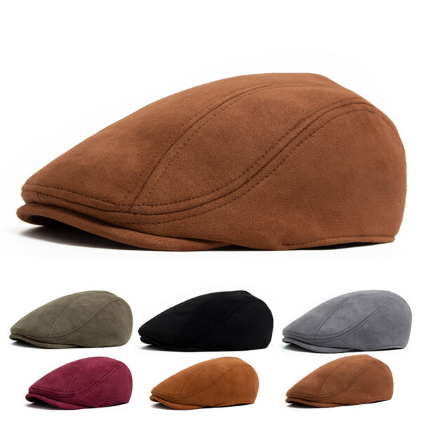 Wholesale Retro Men's Suede Baseball Cap Coffee Painter Style Winter Hat