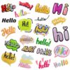 Wholesale Embroidered Patch Hello Colorful Cartoon Decorative Sticker for Clothing Fashion Accessory Resale