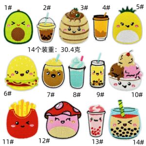 Hamburger ice cream cloth sticker set 14 pieces