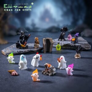 oly-f66bae9c6aff4a63860e9ef9808a0d7c Wholesale Halloween Resin Ghost Ornament DIY Decoration for Bag Charm or Home Decor