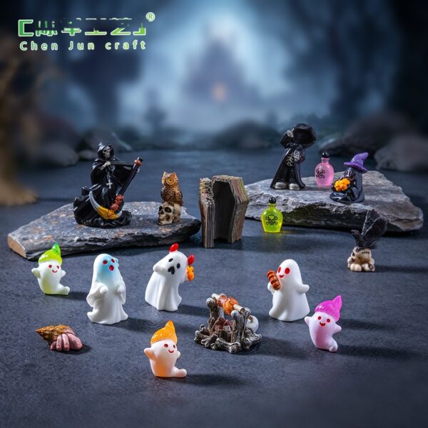 oly-f66bae9c6aff4a63860e9ef9808a0d7c Wholesale Halloween Resin Ghost Ornament DIY Decoration for Bag Charm or Home Decor