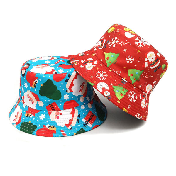 Wholesale Christmas Printed Fisherman Hat with Santa Snowman Snowflake Design for Holiday Party Gifts
